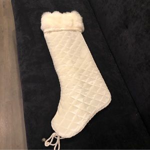 Large White Quilted Christmas Stocking